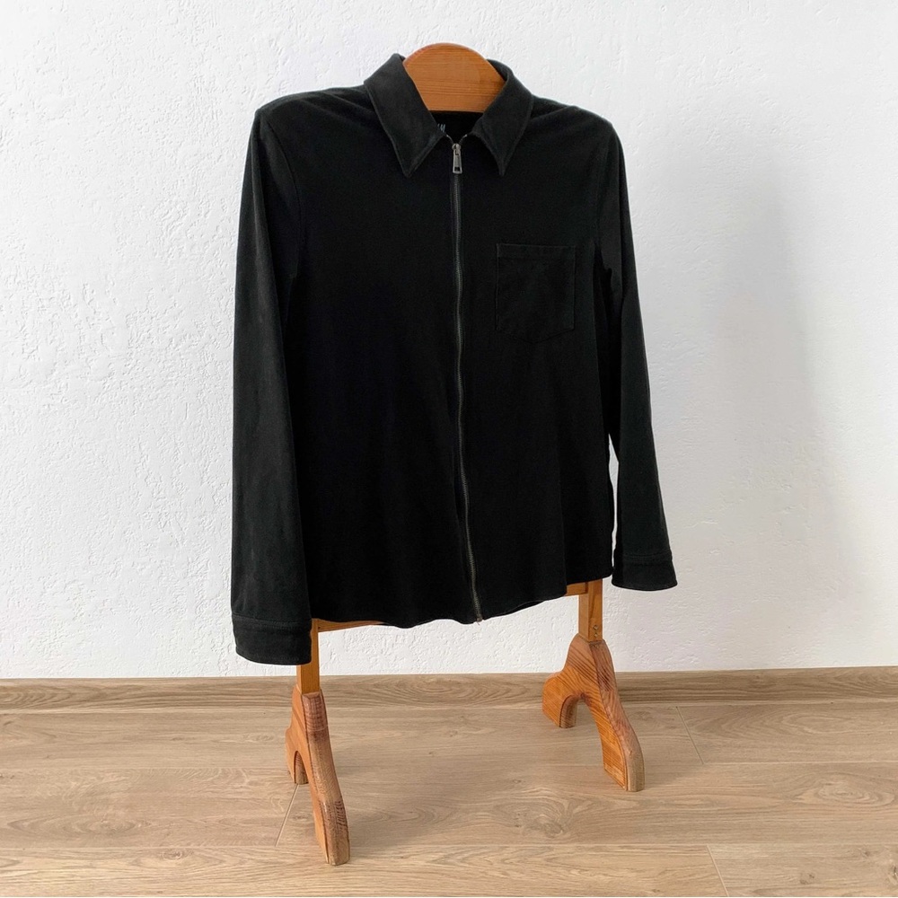H&M Men’s Soft Touch Classic Black Jacket with Zipper